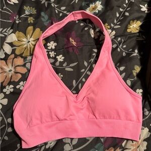 Pink Athletic Halter Sports Bra Size S